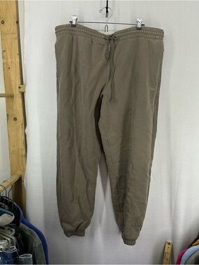 TNA Sweatfleece Cozy Fleece Boyfriend Fit Sweatpants 2XL Tan
